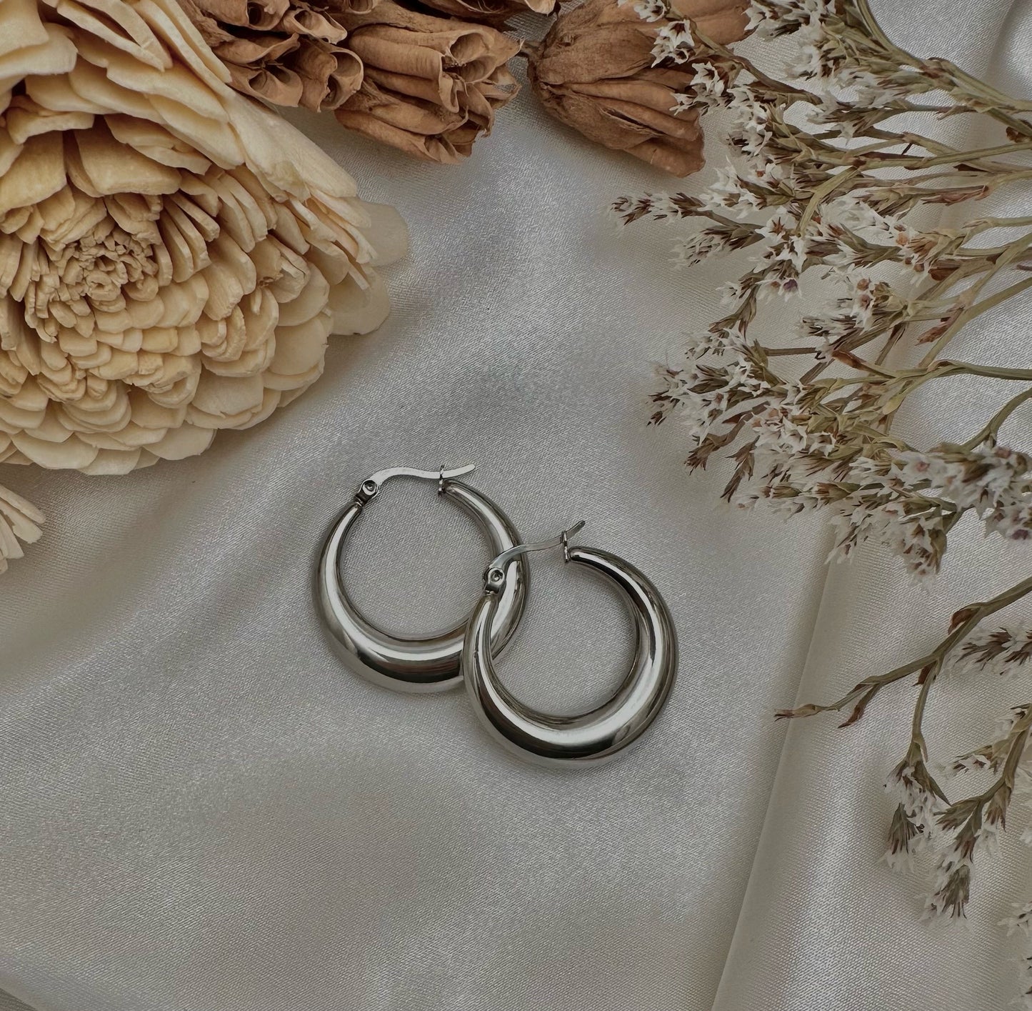 Silver Chunky Hoops