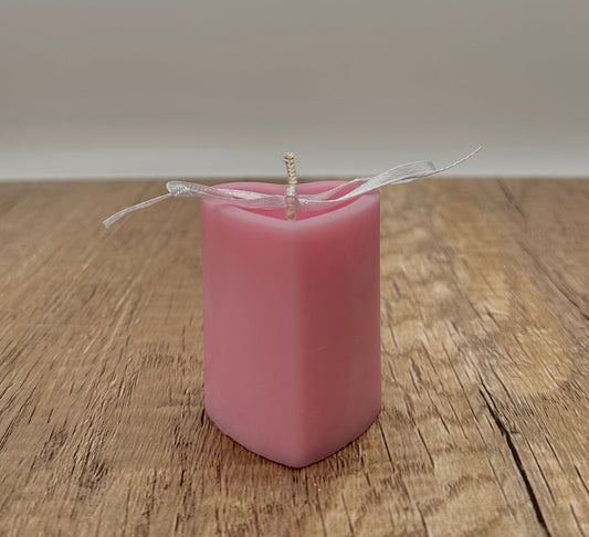 Small Heart Pillar Candles