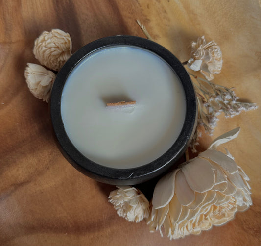 “Pause” Concrete Wooden Wick Candle